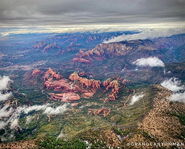 View of Sedona flying from Phoenix to Flagstaff